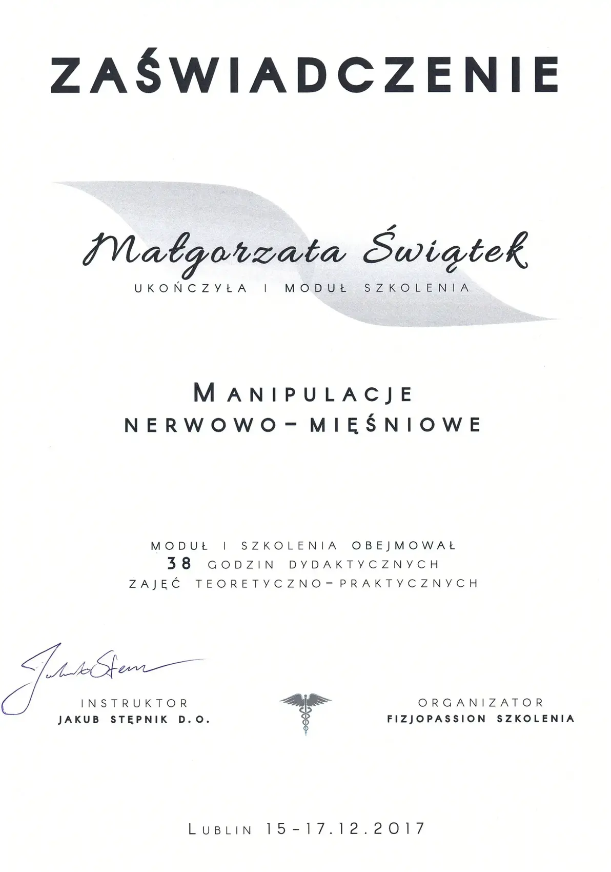 Dyplom lub certyfikat 19