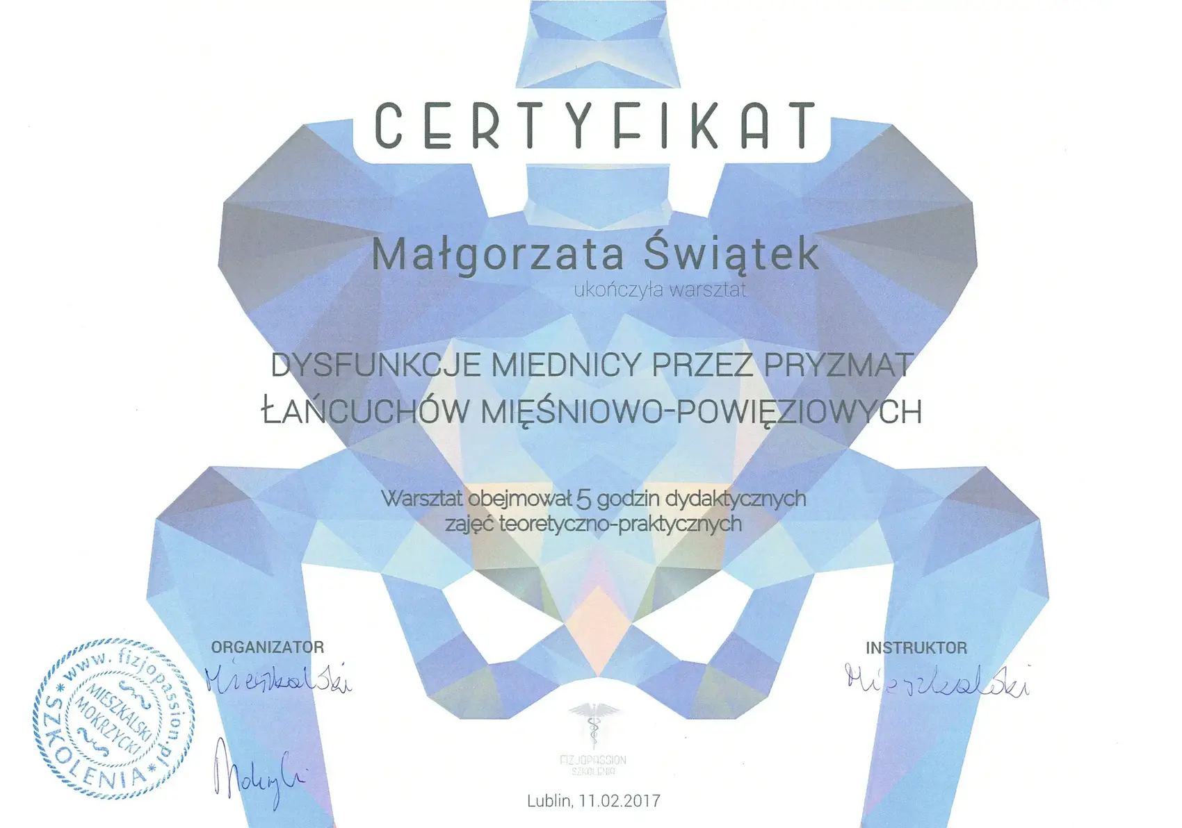 Dyplom lub certyfikat 2